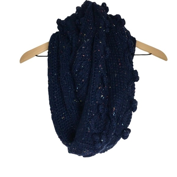LANDS’ END Infinity Scarf Chunky Cable Knit Multicolor Speckled Yarn Cozy Warm - Picture 1 of 10